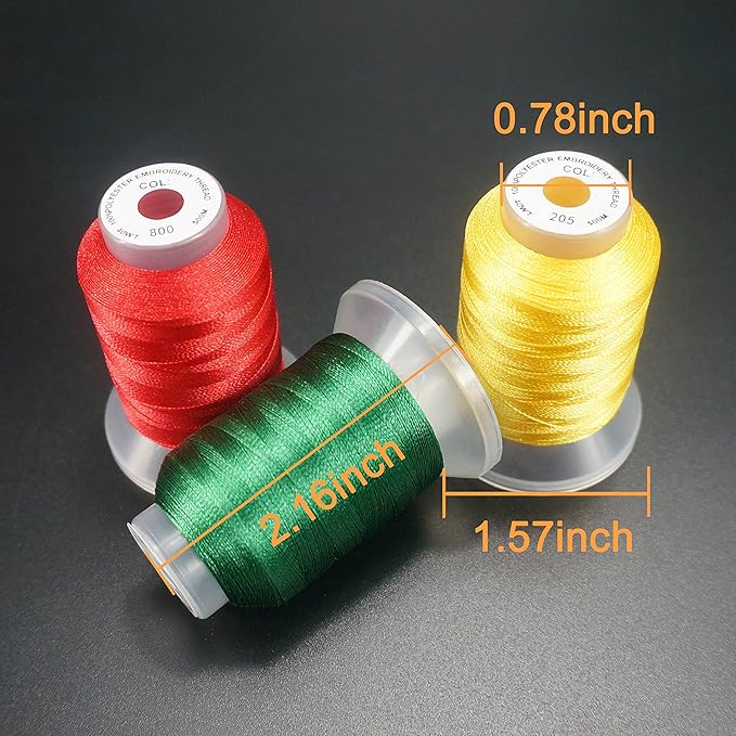 New brothread 30 Colors Polyester Embroidery Machine Thread Kit 500M (550Y) Each Spool - Colors Compatible with Janome and Robison-Anton Colors - Assortment 3